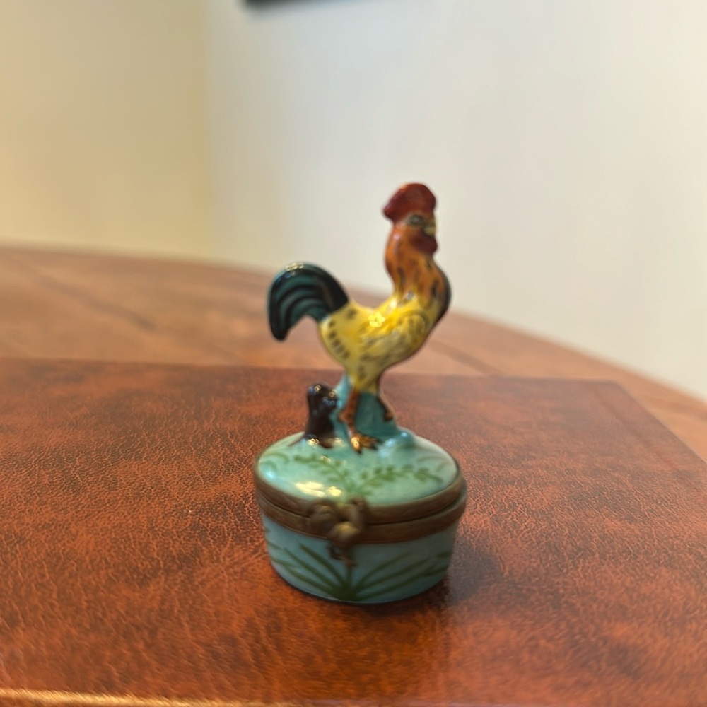 Limoges Box. Rooster. Hand painted. Made in France.